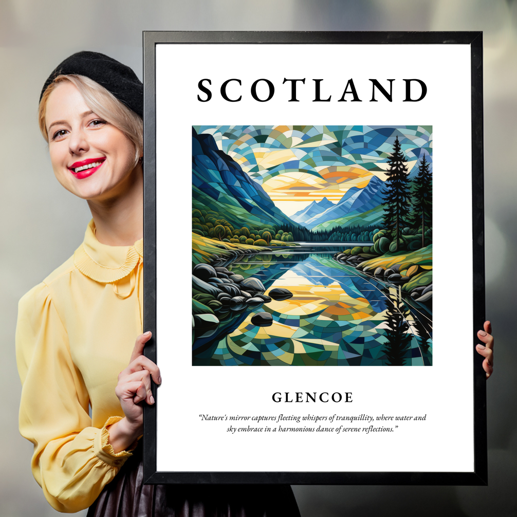 Person holding a poster of Glencoe