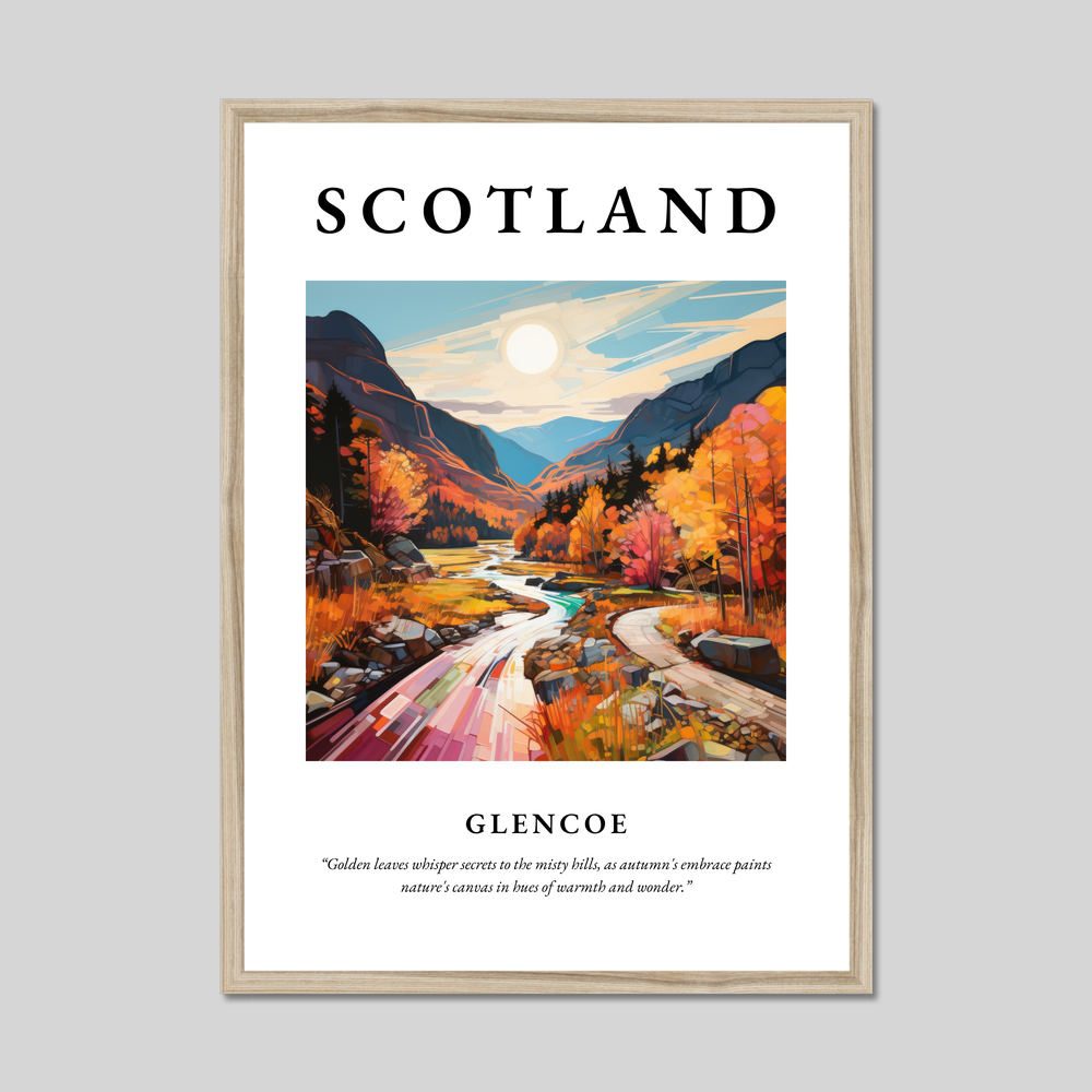 Poster in a natural frame with the word Scotland