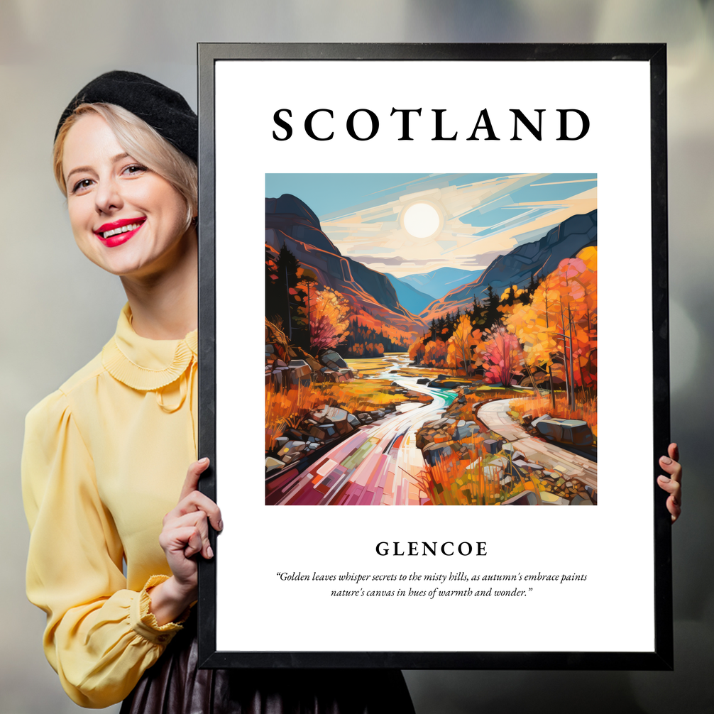 Person holding a poster of Glencoe