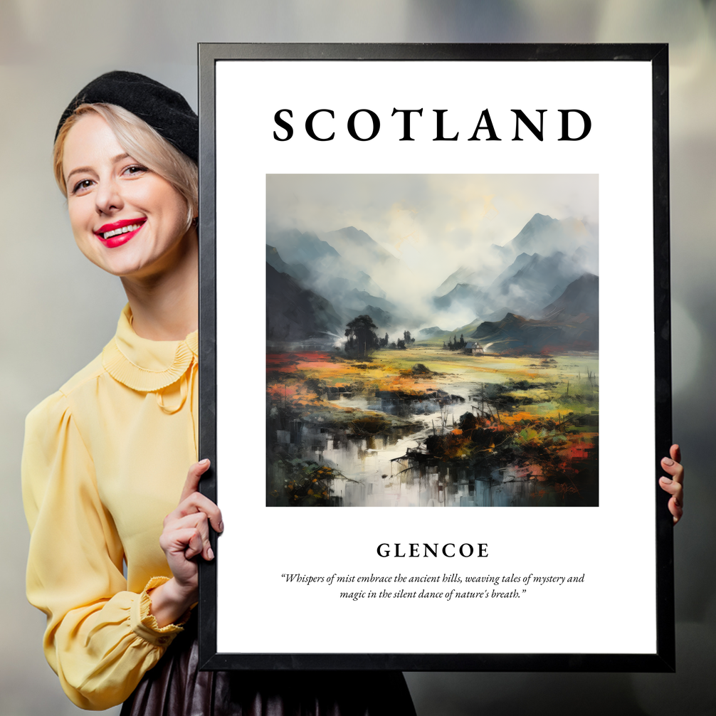 Person holding a poster of Glencoe