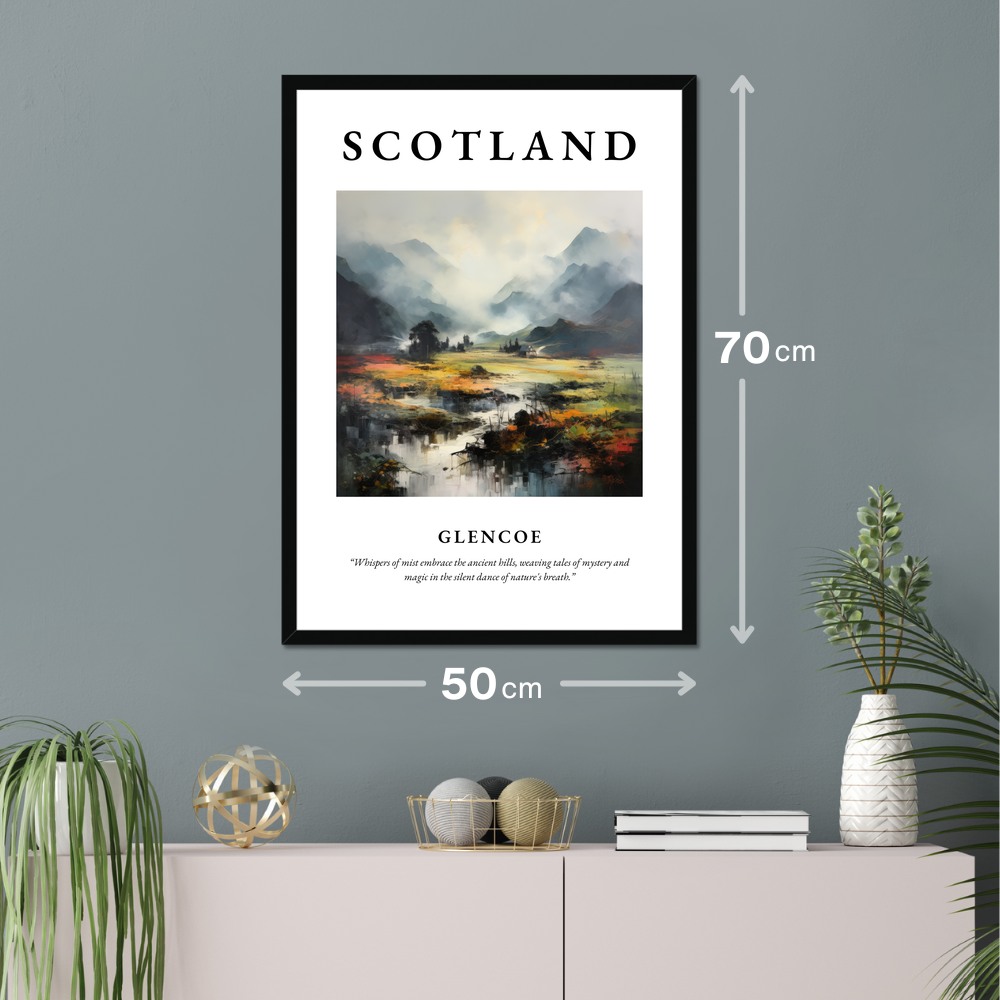 Poster of Glencoe hanging on a wall