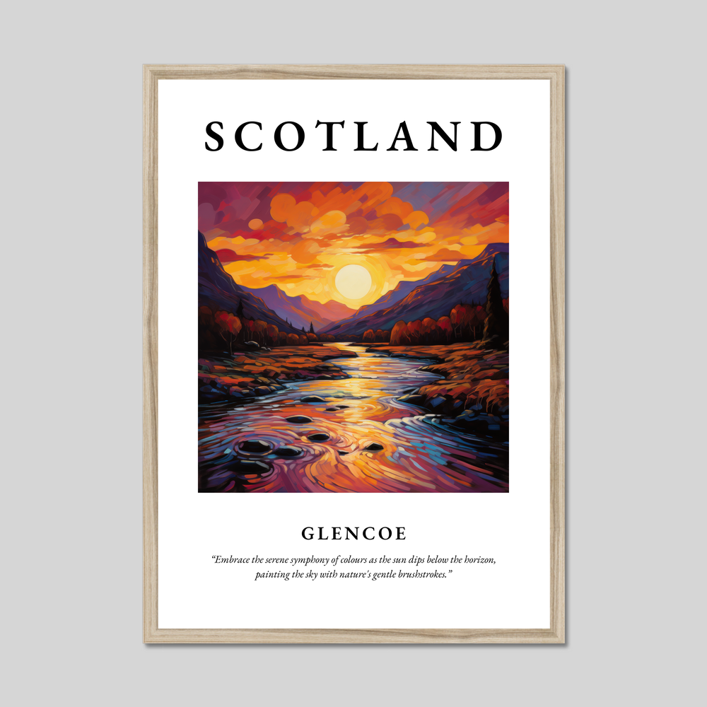 Poster in a natural frame with the word Scotland