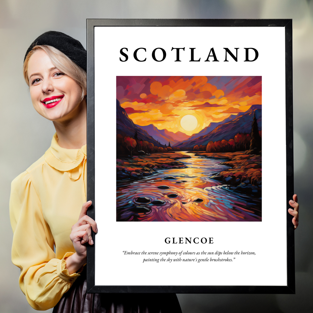 Person holding a poster of Glencoe