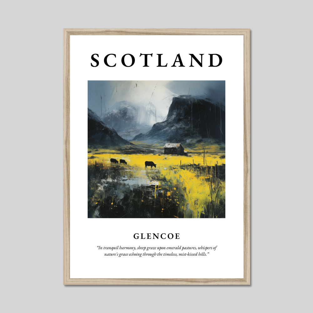 Poster in a natural frame with the word Scotland