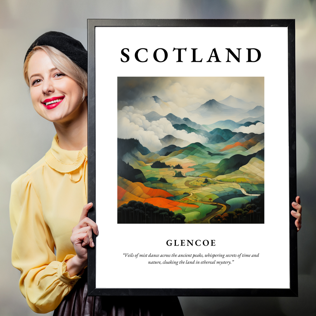 Person holding a poster of Glencoe