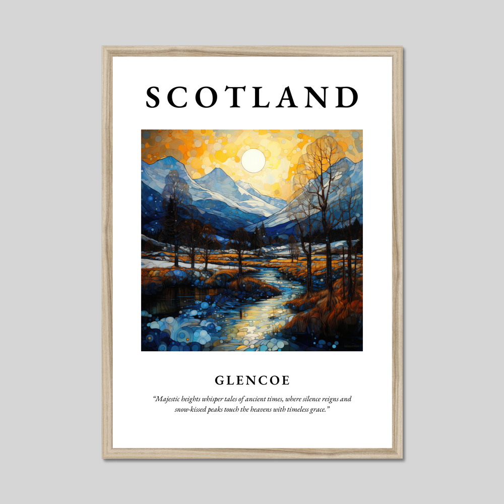 Poster in a natural frame with the word Scotland