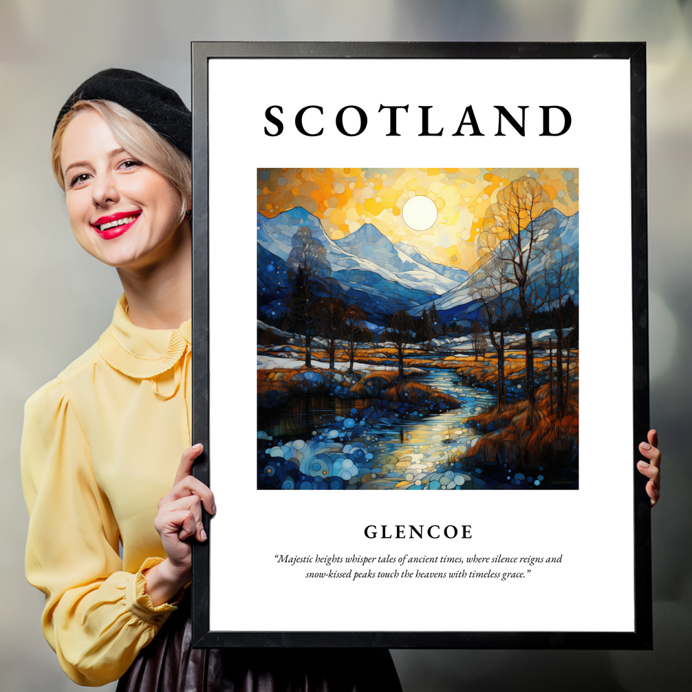 Person holding a poster of Glencoe