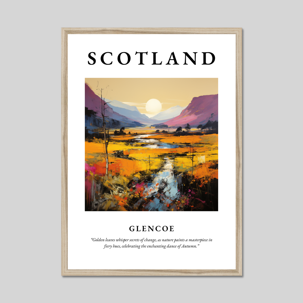 Poster in a natural frame with the word Scotland