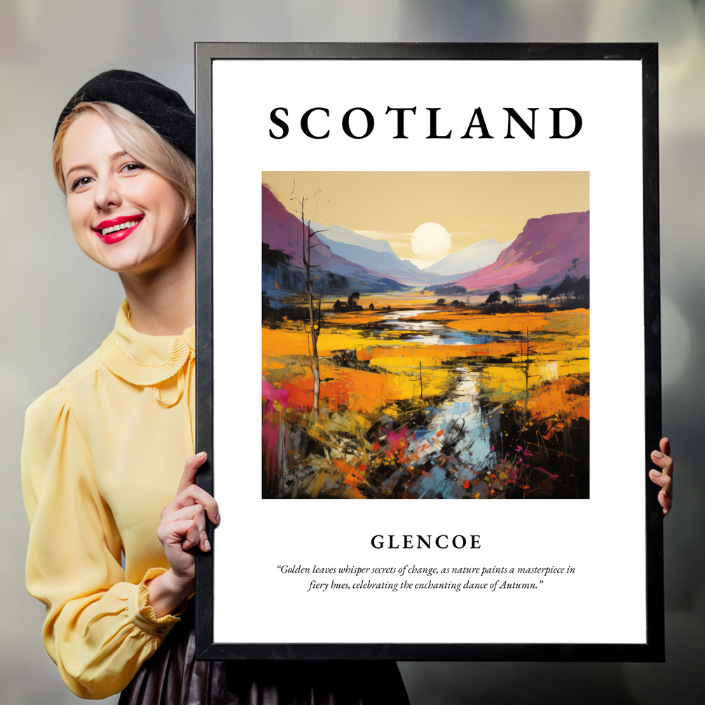 Person holding a poster of Glencoe