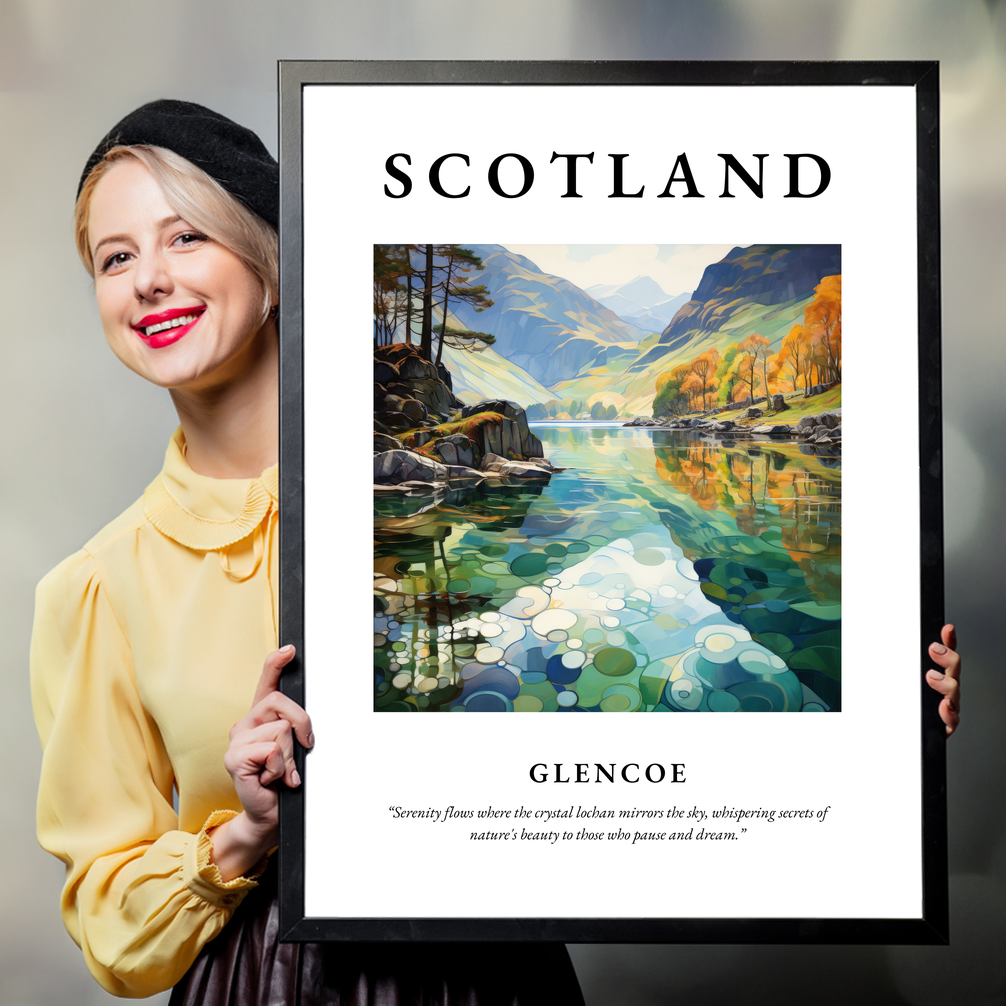 Person holding a poster of Glencoe