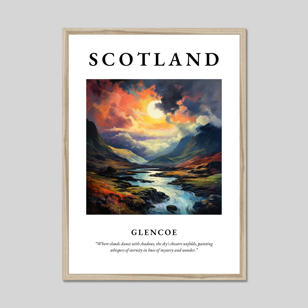 Poster in a natural frame with the word Scotland