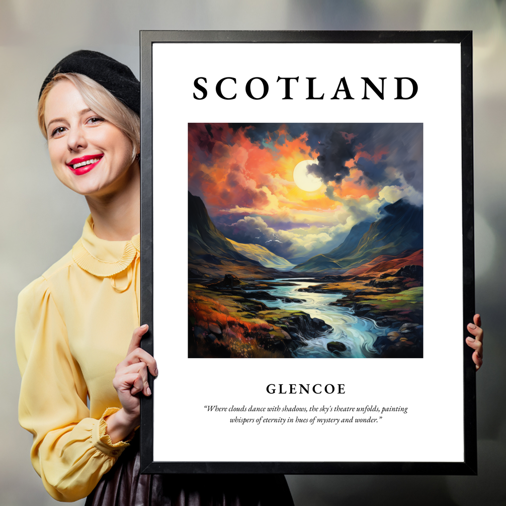 Person holding a poster of Glencoe