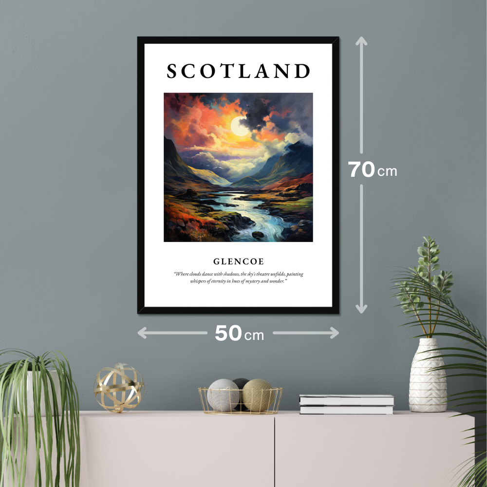 Poster of Glencoe hanging on a wall