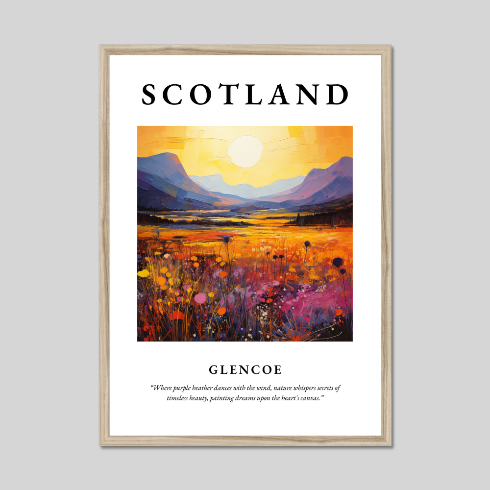 Poster in a natural frame with the word Scotland