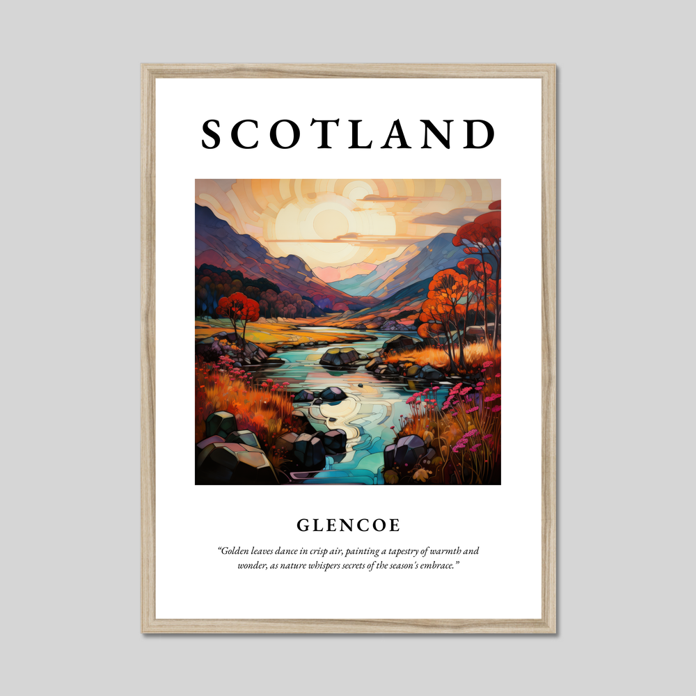 Poster in a natural frame with the word Scotland