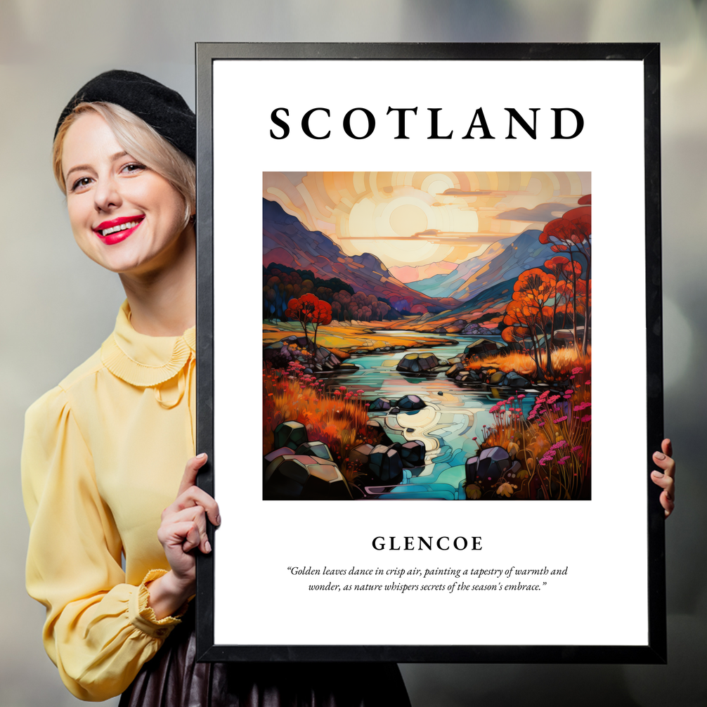 Person holding a poster of Glencoe