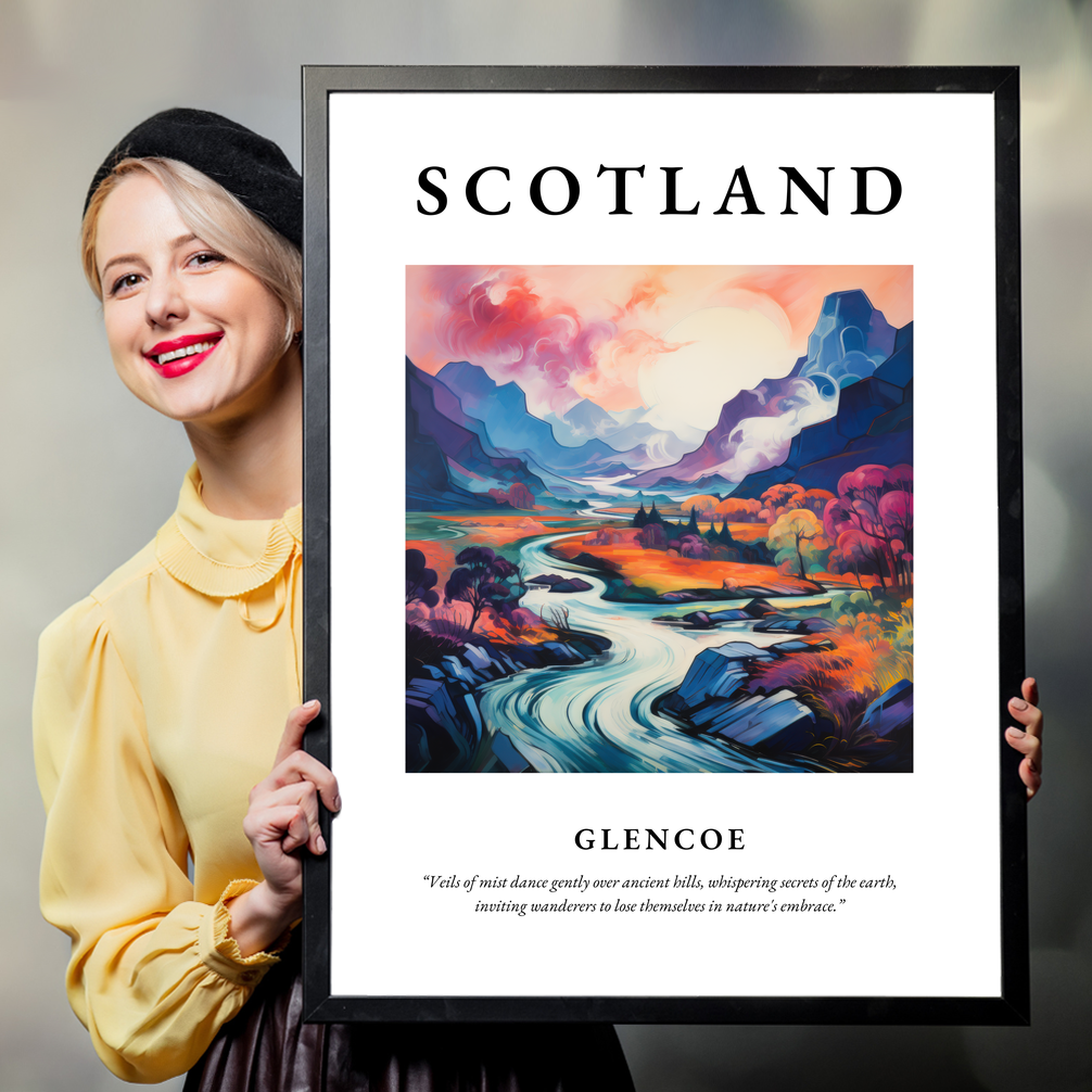 Person holding a poster of Glencoe