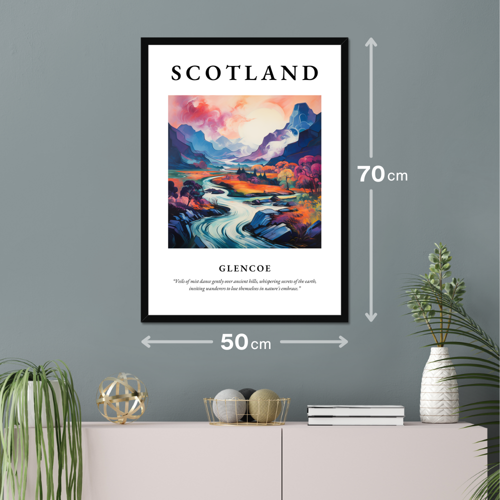 Poster of Glencoe hanging on a wall