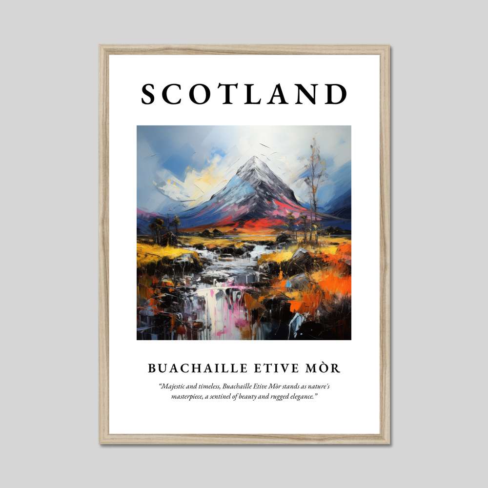 Poster in a natural frame with the word Scotland