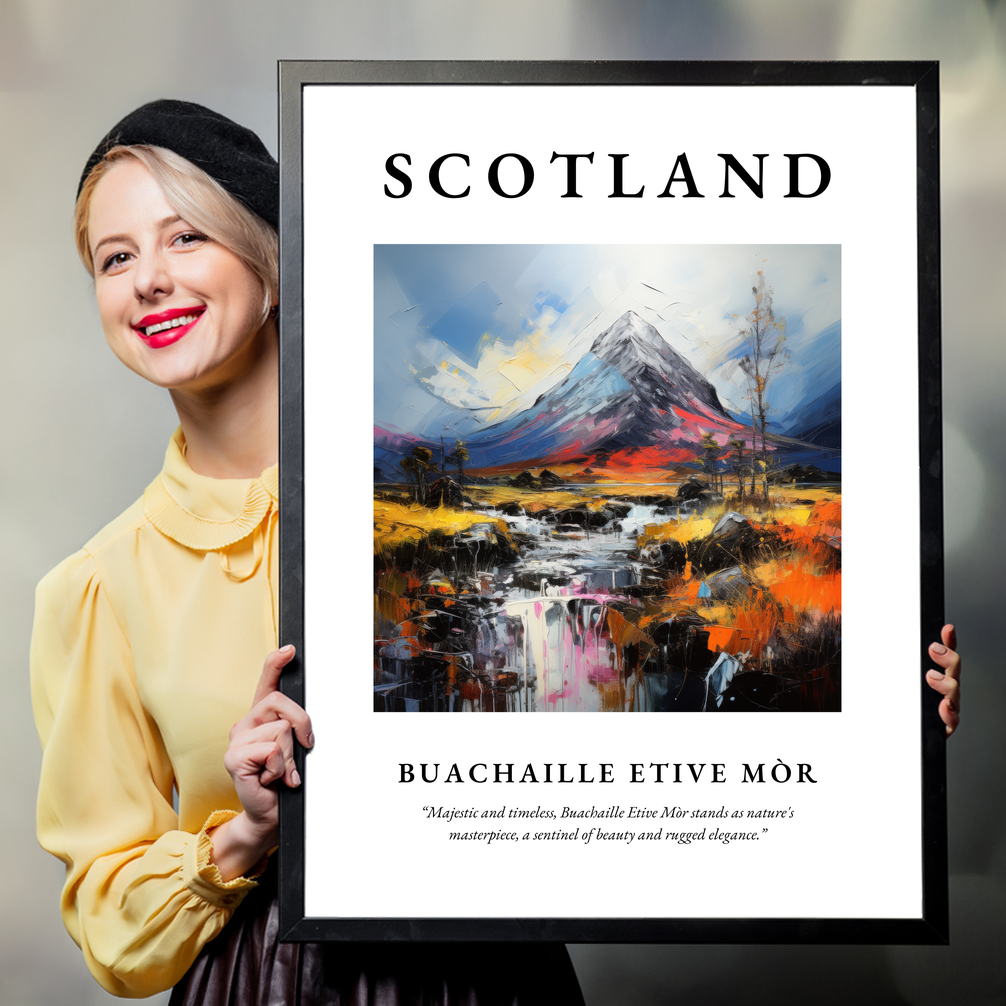 Person holding a poster of Buachaille Etive Mòr