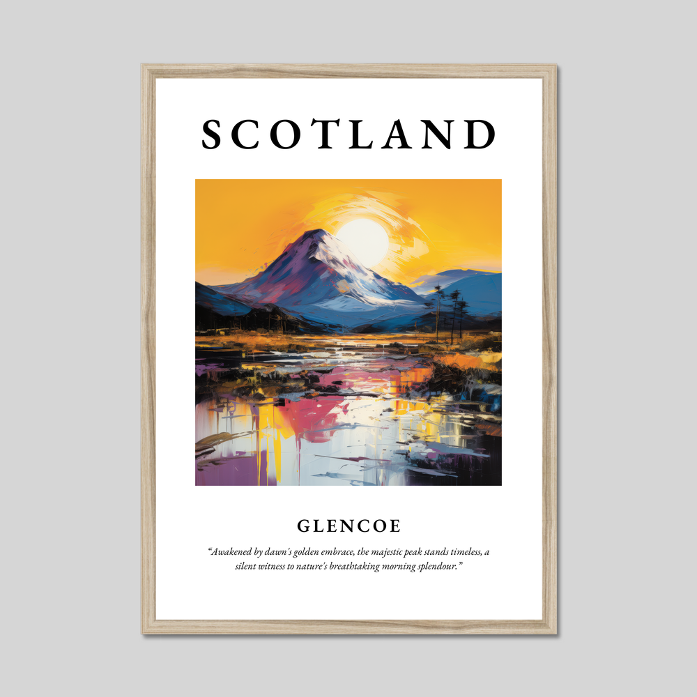 Poster in a natural frame with the word Scotland