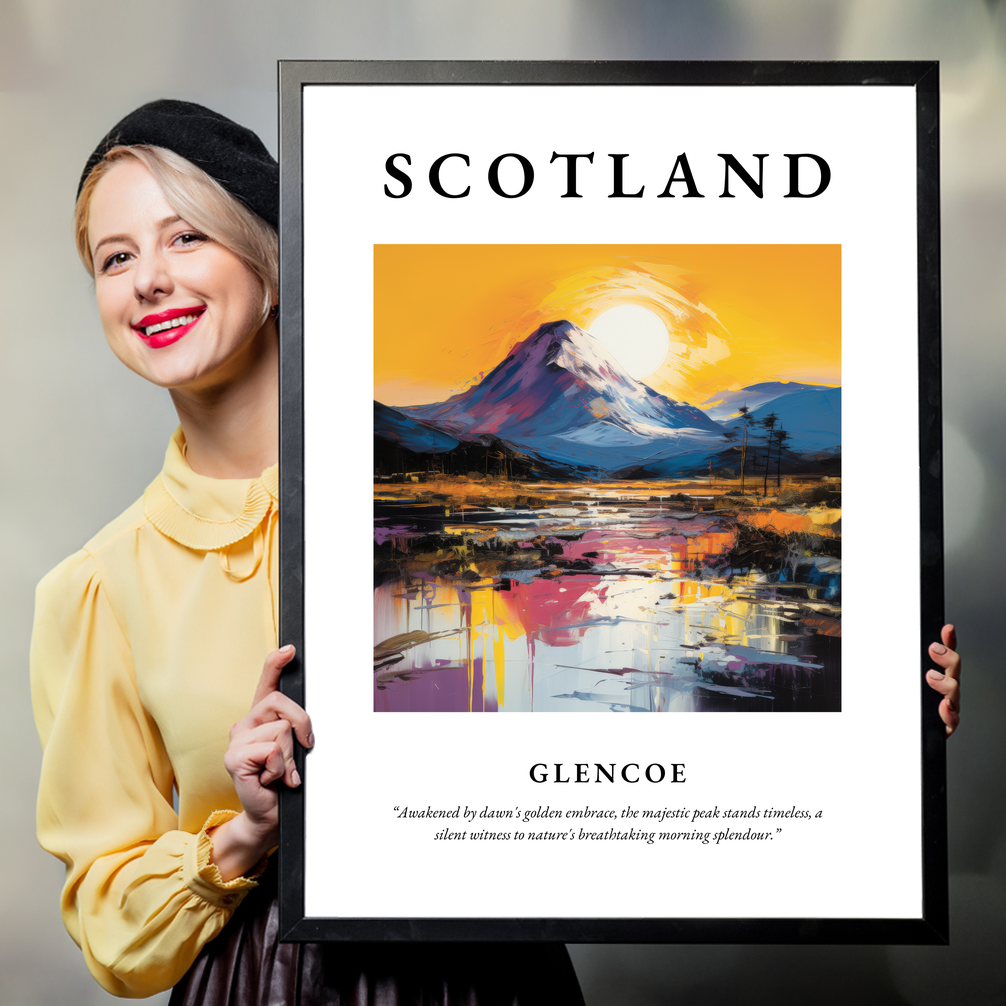 Person holding a poster of Glencoe