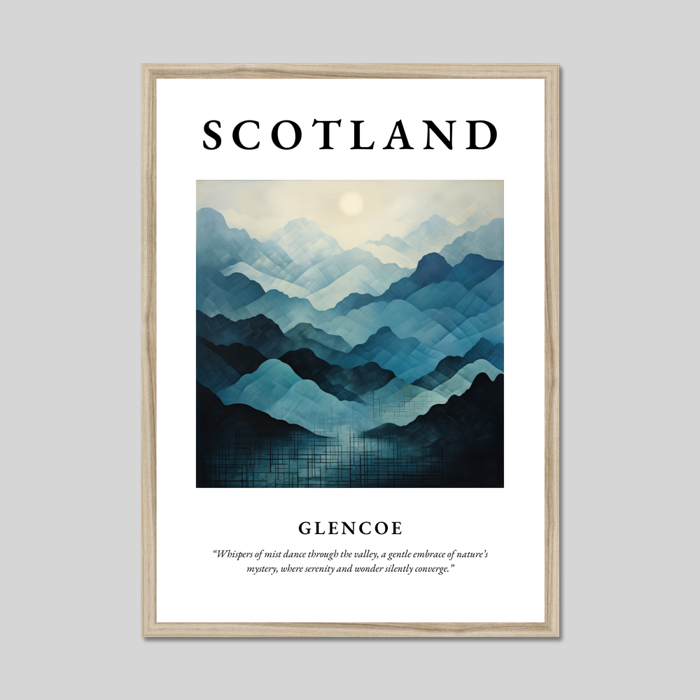 Poster in a natural frame with the word Scotland