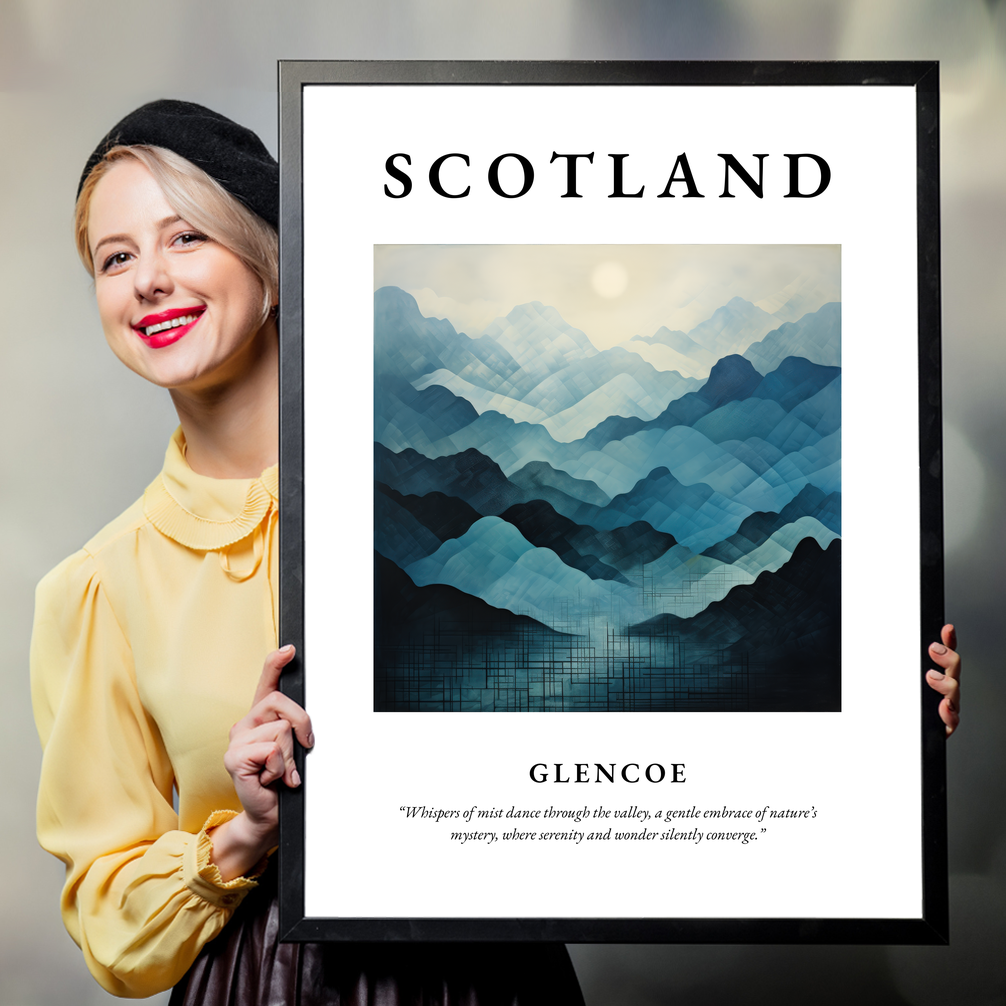 Person holding a poster of Glencoe