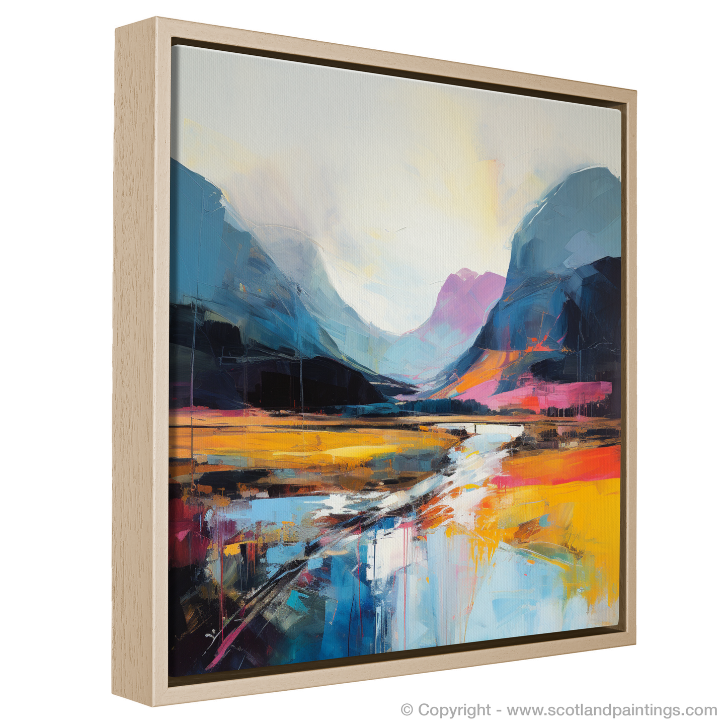 Vivid Embrace: An Abstract Impressionist Journey Through Glencoe's Rainbow Peaks