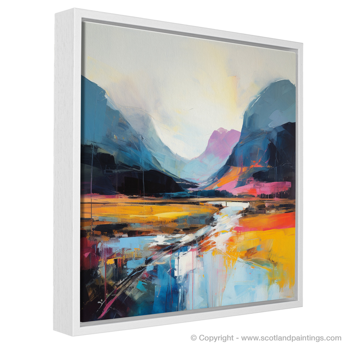 Vivid Embrace: An Abstract Impressionist Journey Through Glencoe's Rainbow Peaks