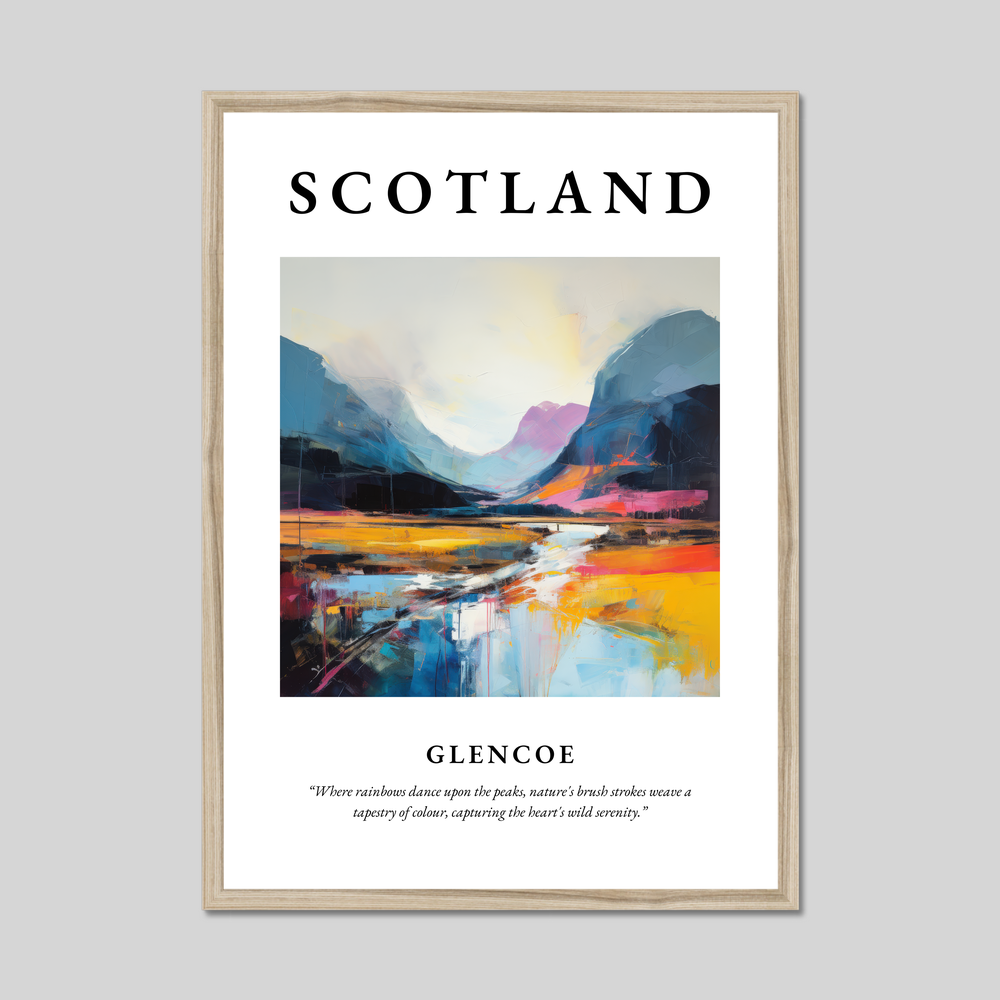 Poster in a natural frame with the word Scotland