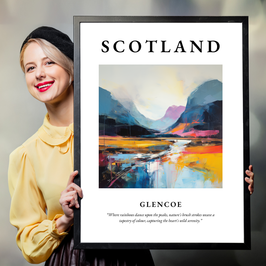 Person holding a poster of Glencoe