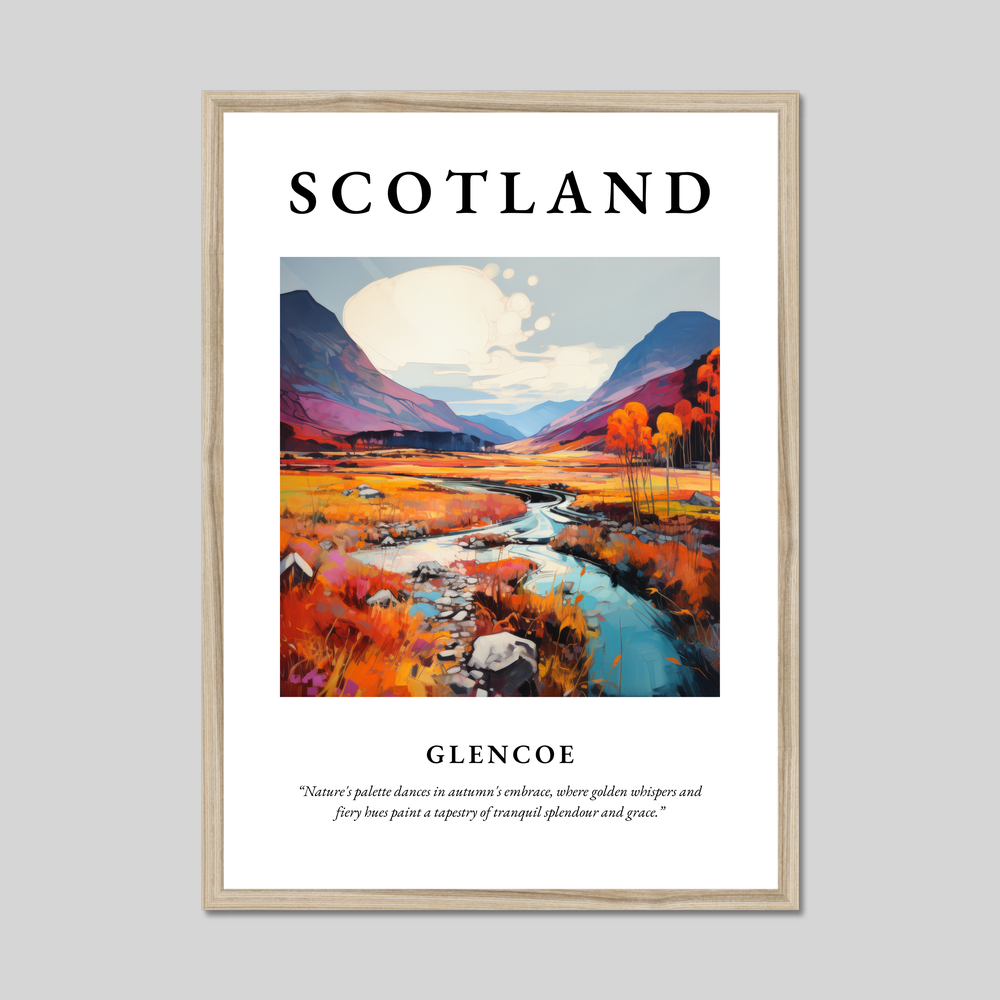 Poster in a natural frame with the word Scotland