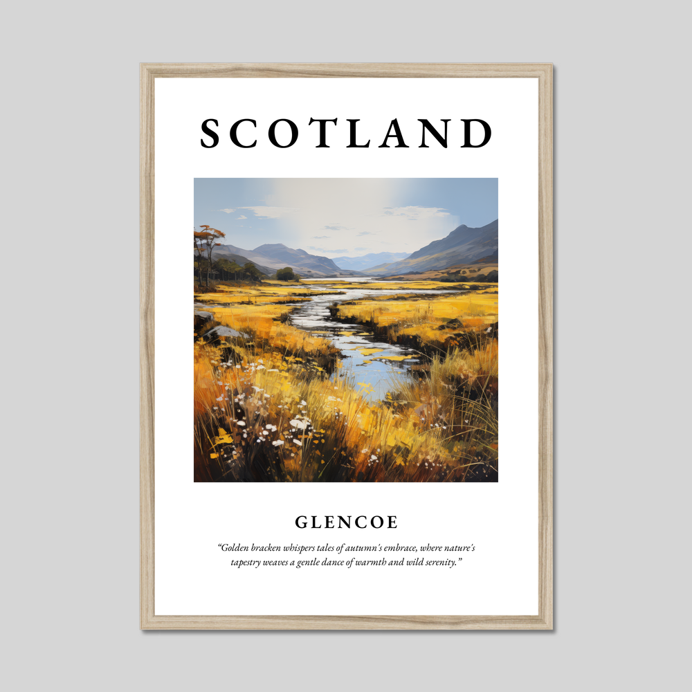 Poster in a natural frame with the word Scotland