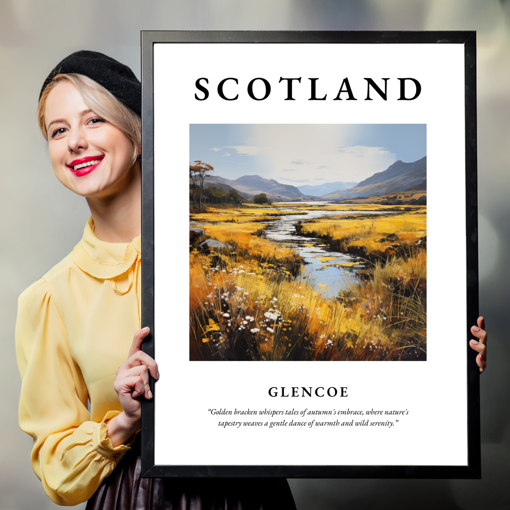 Person holding a poster of Glencoe