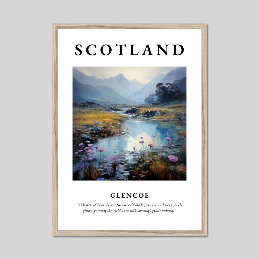 Poster in a natural frame with the word Scotland