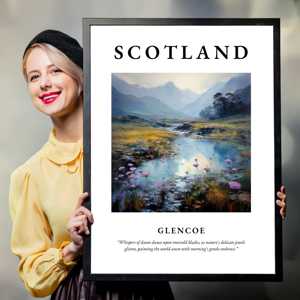 Person holding a poster of Glencoe