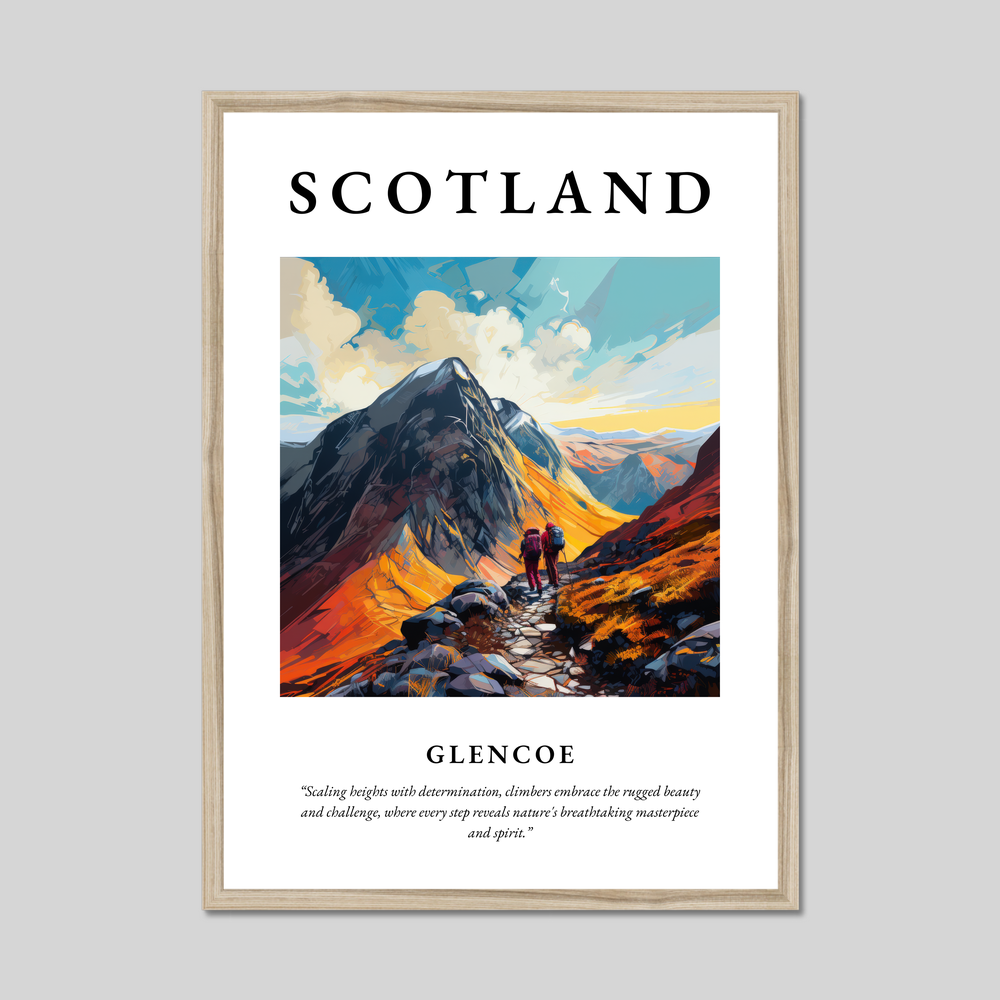 Poster in a natural frame with the word Scotland