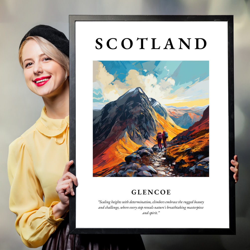 Person holding a poster of Glencoe