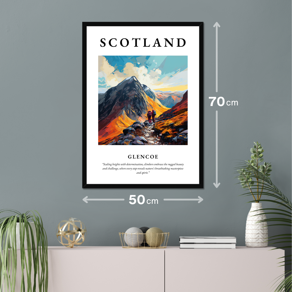 Poster of Glencoe hanging on a wall