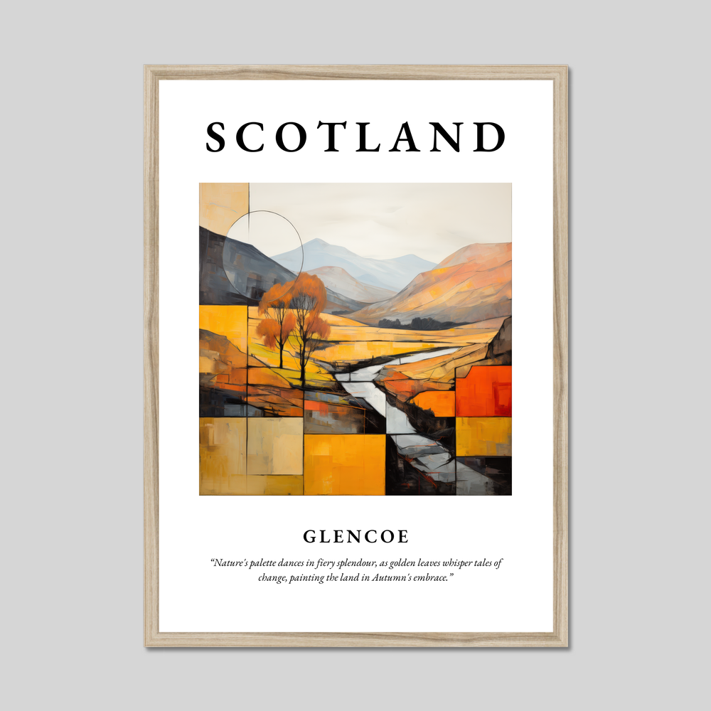 Poster in a natural frame with the word Scotland