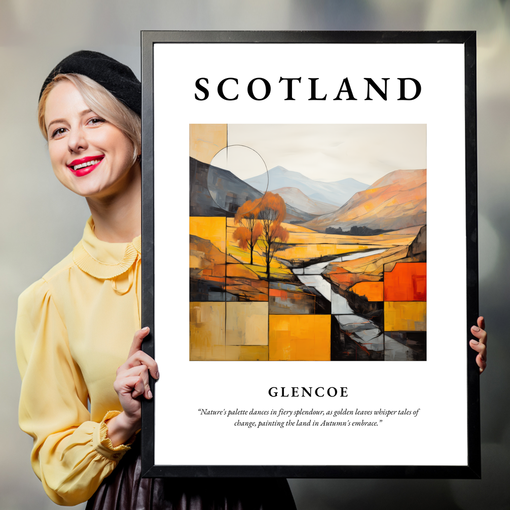 Person holding a poster of Glencoe