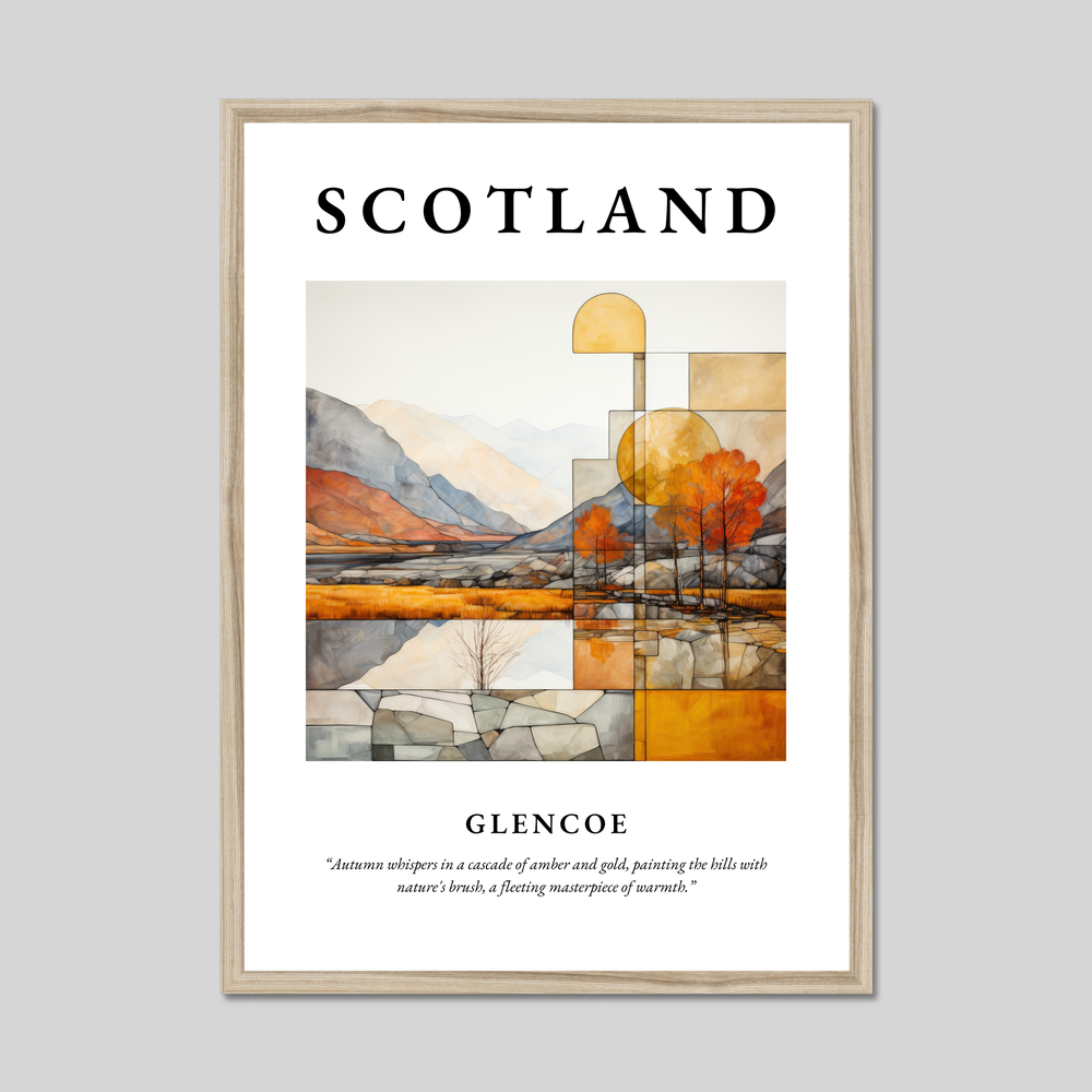 Poster in a natural frame with the word Scotland