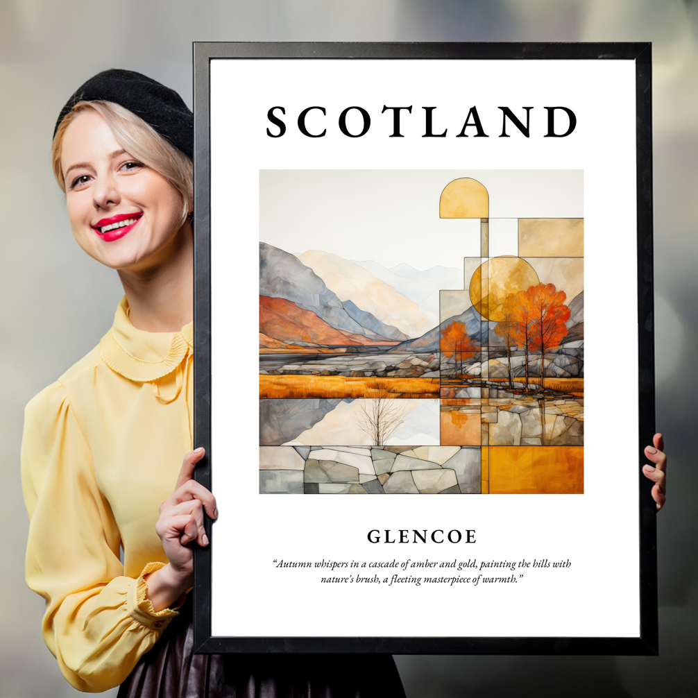 Person holding a poster of Glencoe