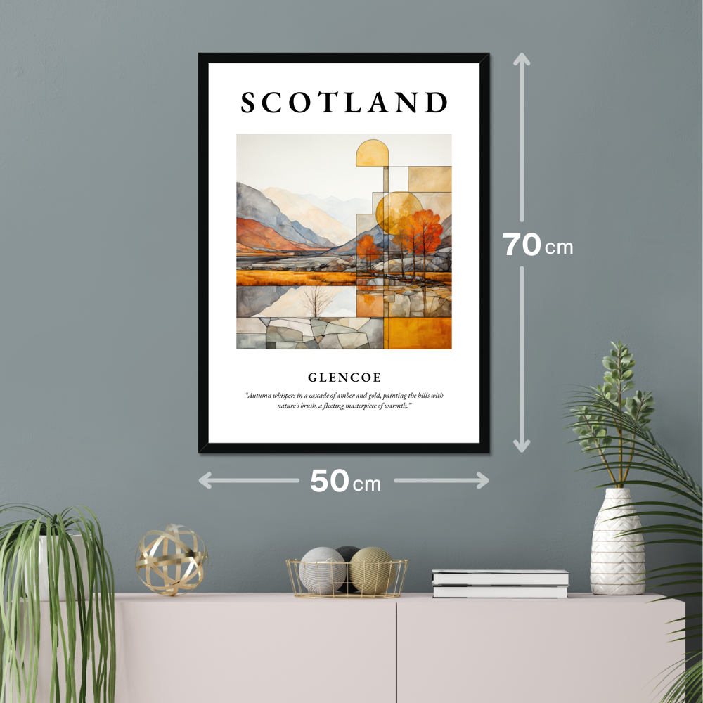 Poster of Glencoe hanging on a wall