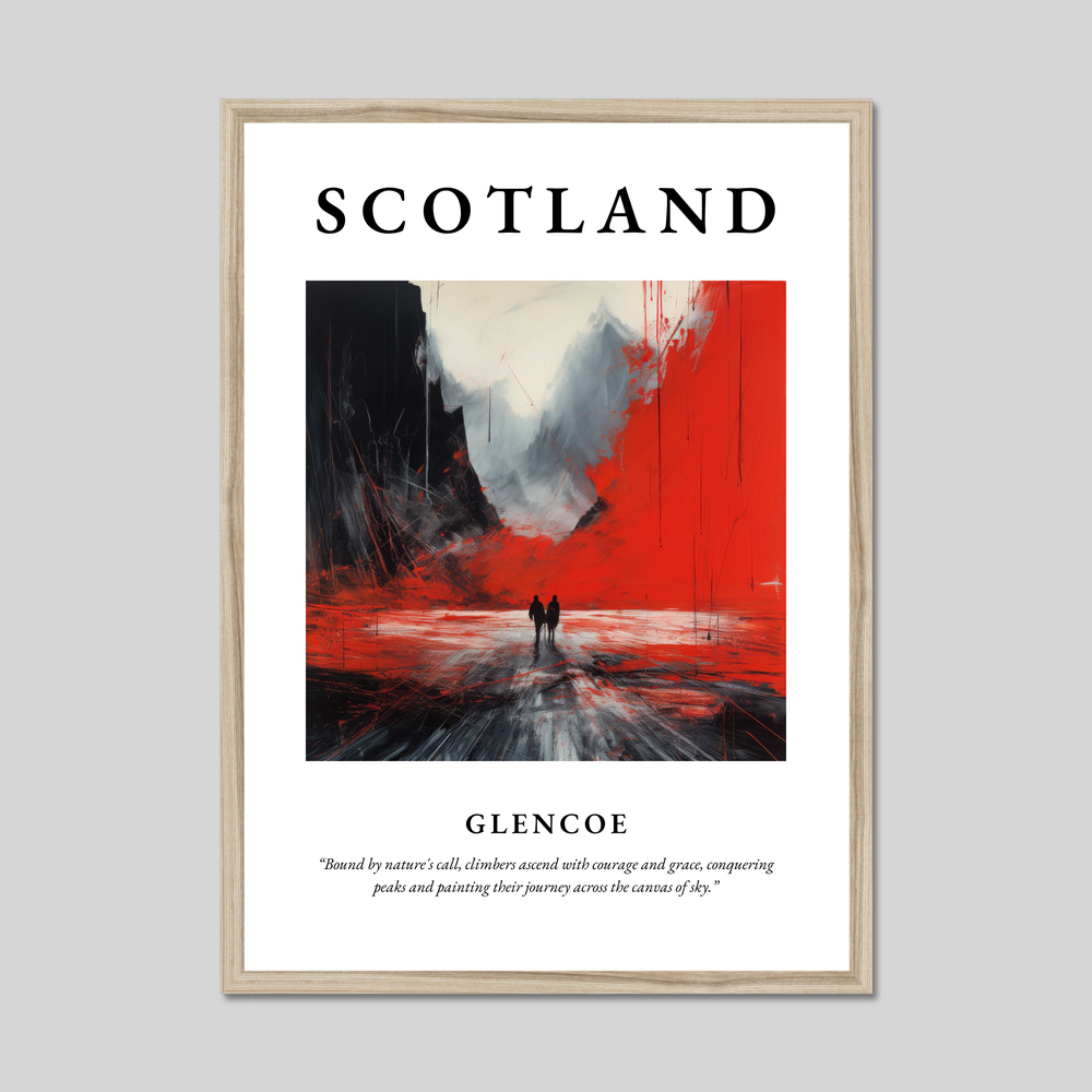 Poster in a natural frame with the word Scotland