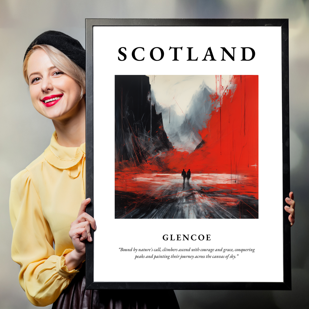 Person holding a poster of Glencoe