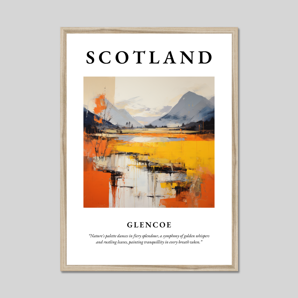 Poster in a natural frame with the word Scotland