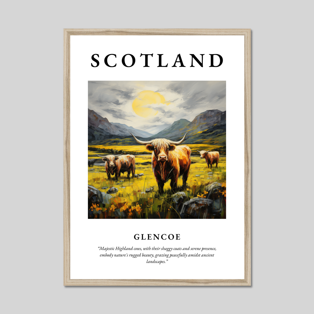 Poster in a natural frame with the word Scotland