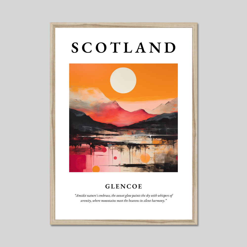 Poster in a natural frame with the word Scotland